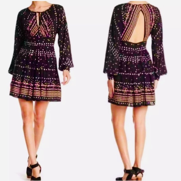 Free People Dresses & Skirts - Free People Women’s Long Sleeve & Open Back Coryn Polka Dot Dress. Size 2